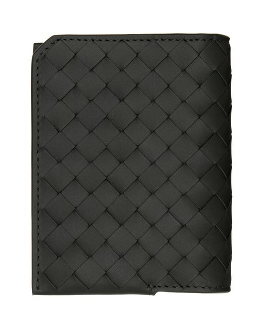 Bottega Veneta Black Intrecciato Piccolo Flap Card Holder for men