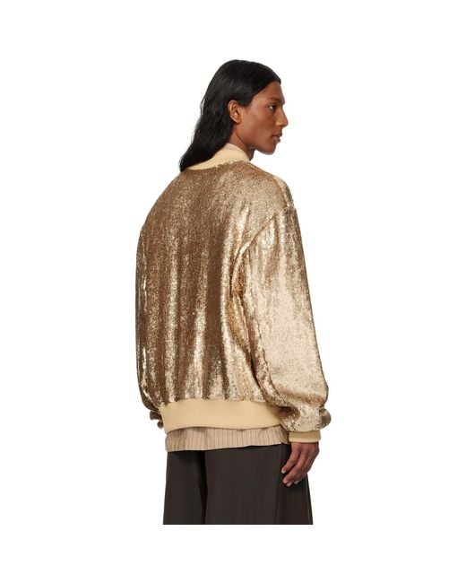 Dries Van Noten Multicolor Sequinned Bomber Jacket for men