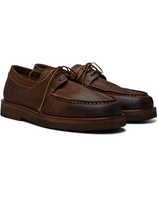 Marsèll Brown Moccar Leather Oxfords for men