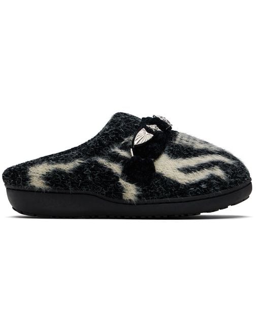 Toga Virilis Black Subu Edition Knit Slipper Loafers for men