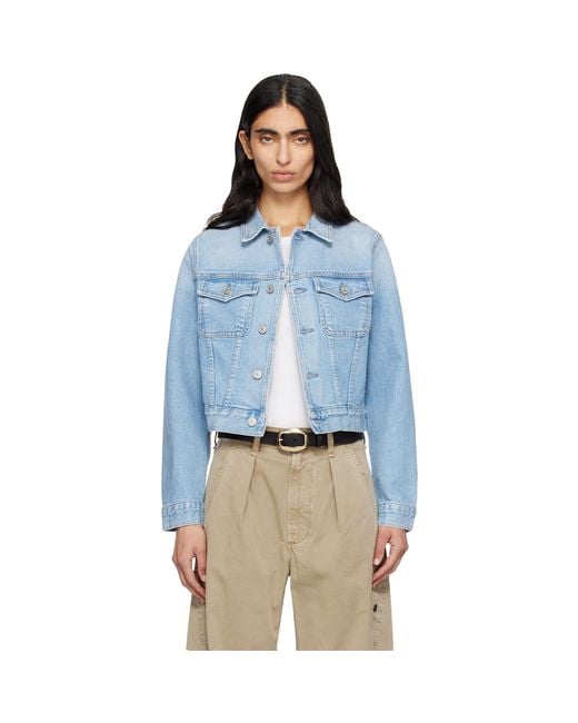 Citizens of Humanity Blue Charisse Shrunken Denim Jacket