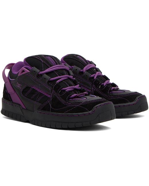black and purple dc shoes