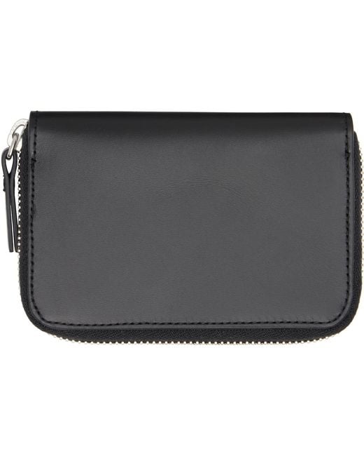 MM6 by Maison Margiela Black Numeric Leather Zip Wallet for men