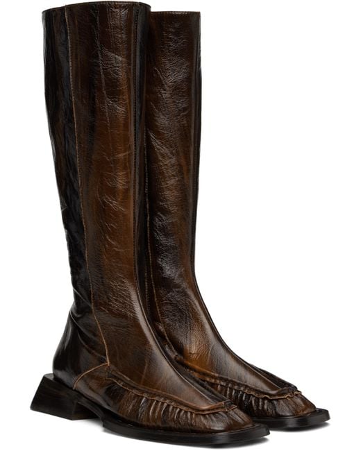 Miista Brown Pats Tall Boots