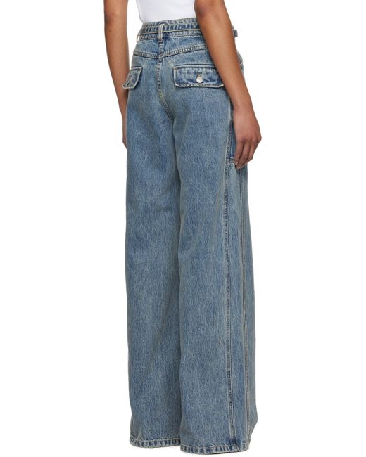 3.1 Phillip Lim Blue Wide-Leg Belted Cargo Jeans