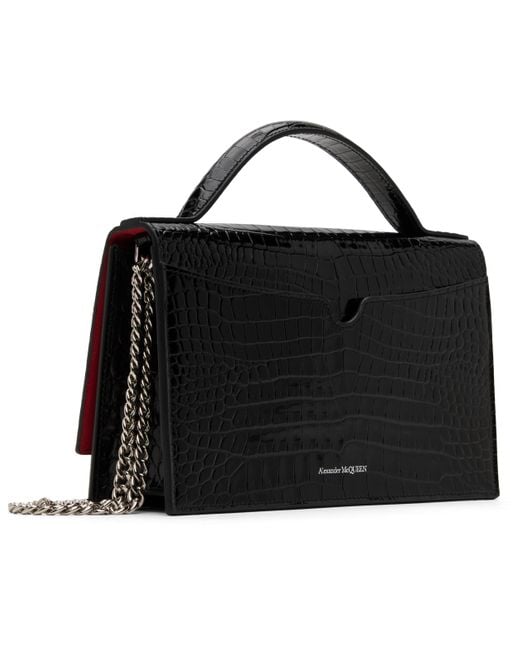 McQueen ブラック トップハンドル スカル バッグ ブラック | Lyst