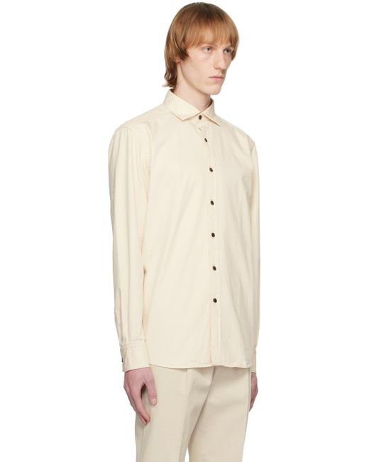 Zegna Natural Off-white Button-down Shirt for men