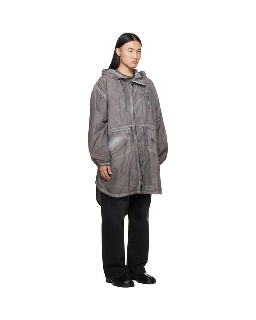 Maison Margiela Gray Hooded Parka for men