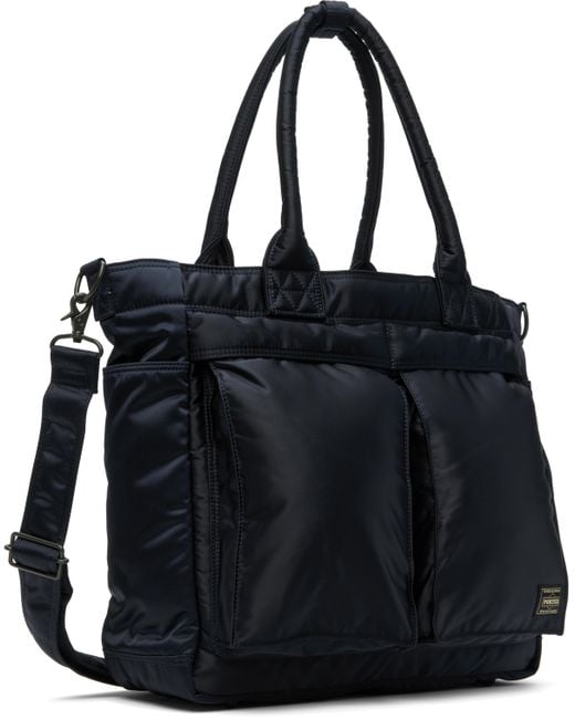 メンズ Porter-Yoshida and Co ネイビー ラージ Tanker トートバッグ Black