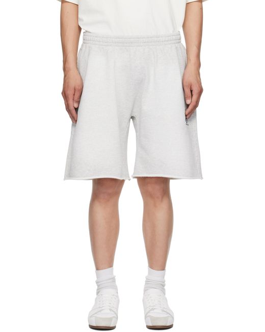 Alexander Wang White Logo Oversized Cotton Terry Sweat Shorts for men