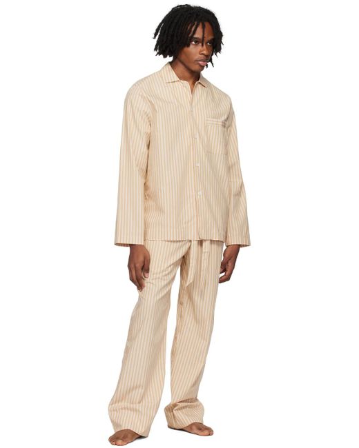 Tekla Natural Tan Drawstring Pyjama Pants for men