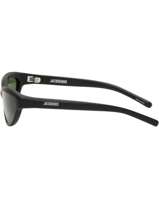 メンズ Jacquemus ブラック 'The Curvo' サングラス Green