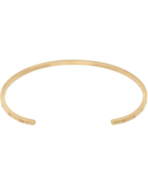 Bracelet manchette doré à logo numérique Maison Margiela pour homme en coloris Black
