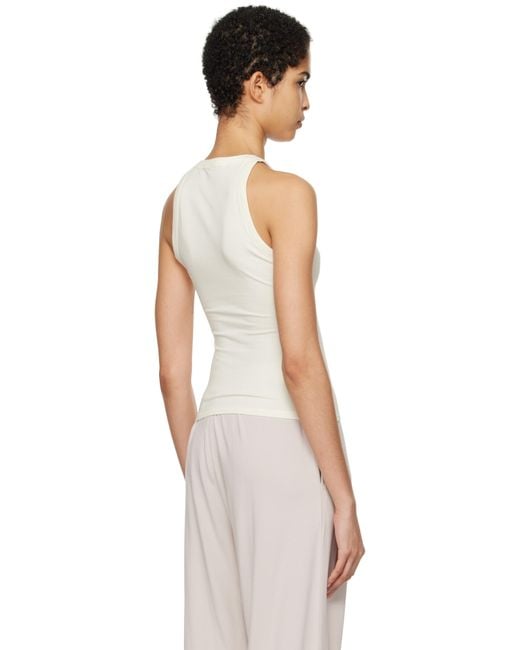 Skims Black Off- Cotton Jersey Crew Neck Tank Top