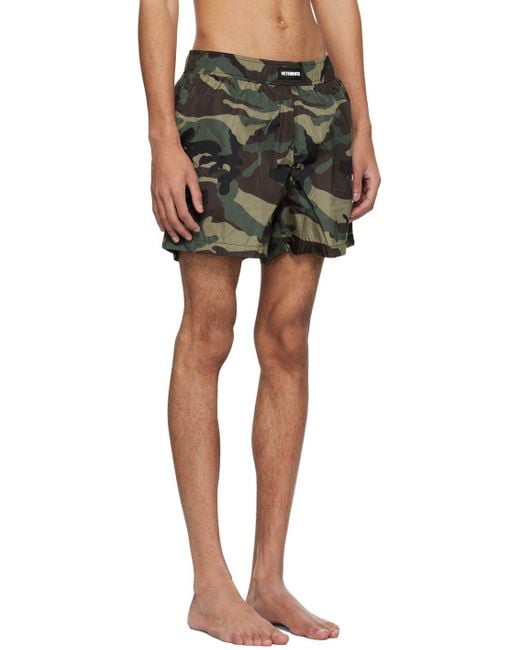 Vetements Green Swim Shorts for Men Lyst