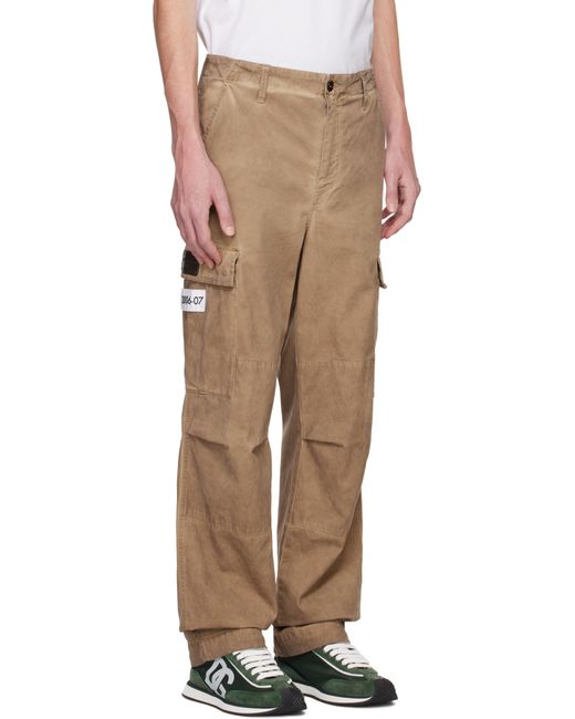 メンズ Dolce & Gabbana ベージュ コットン カーゴパンツ Natural