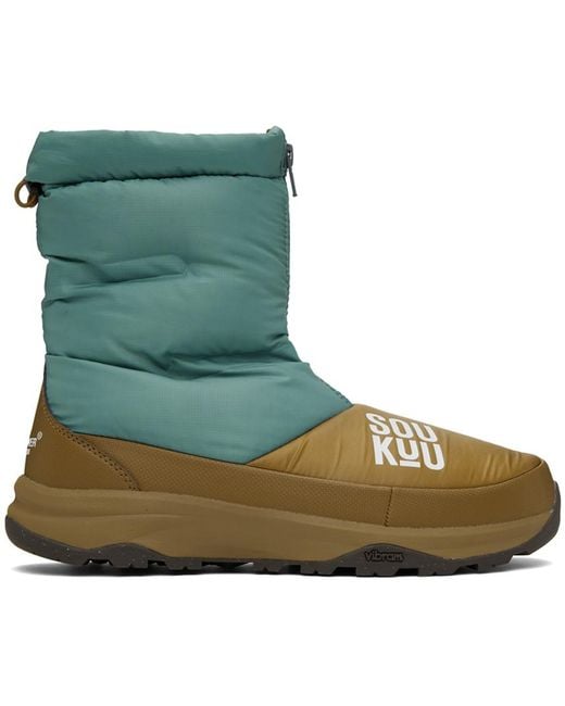 Undercover Green & Beige The North Face Edition Soukuu Nuptse Boots for men
