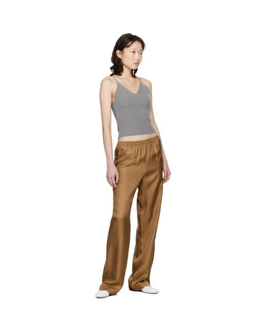 Loulou de Saison Brown Alera Lds Silk Twill Trousers
