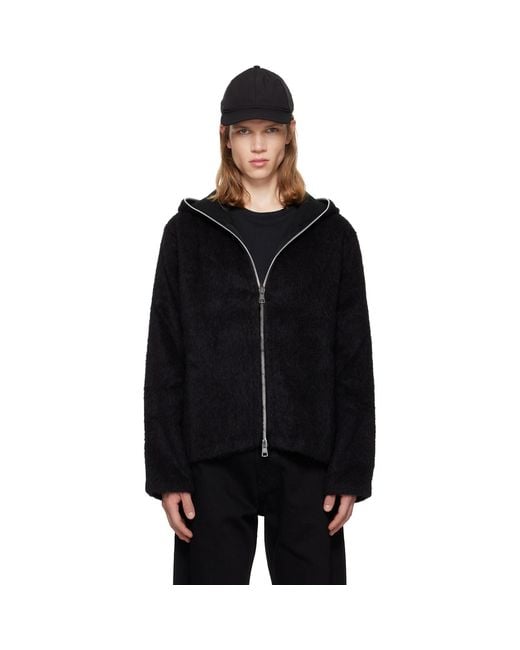 Our Legacy Black Full Zip Hoodie for men