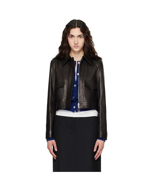 Khaite Black Cordelia Leather Jacket