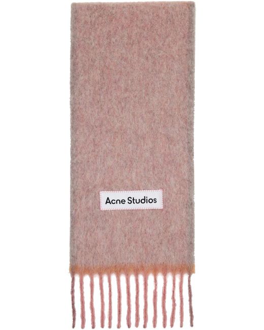 Acne Pink Wool Mohair Scarf