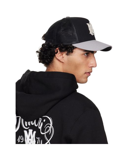 Amiri Black Ma Trucker Cap for men