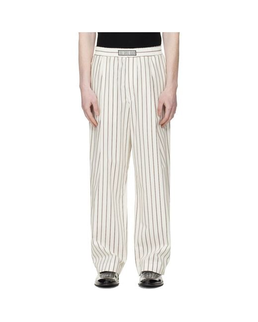 Louis-Gabriel Nouchi White Wide-Leg Striped Jogging Trousers for men