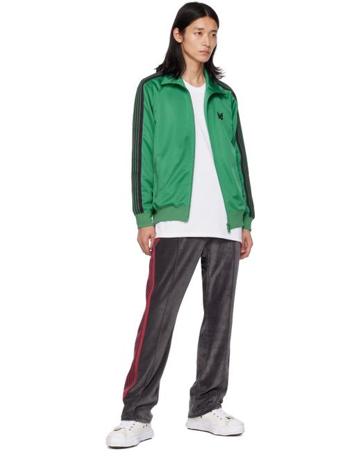 Needles Green Embroidered Track Jacket for men
