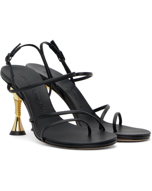 STUDIO AMELIA Black Helix 90 Heeled Sandals