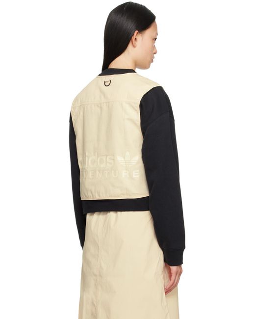 Adidas Originals Black Beige Cropped Vest