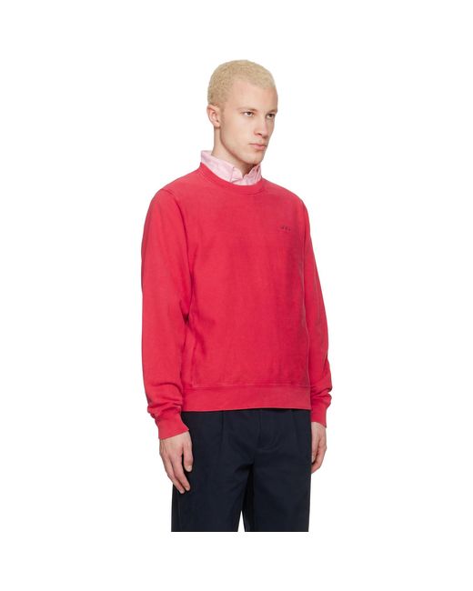 Noah NYC Red Salt Wash Classic Crewneck Sweatshirt for men