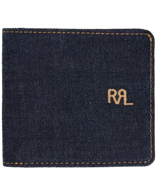 Portefeuille en denim à deux volets RRL pour homme en coloris Blue