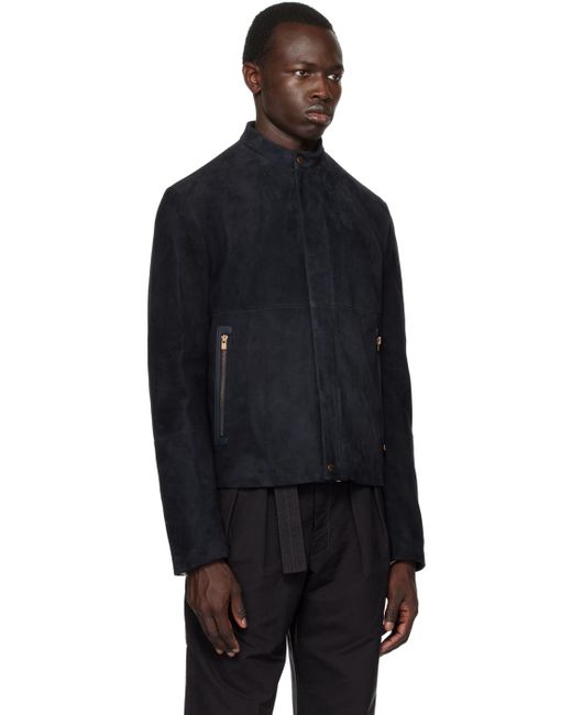 Agnona Black Zip Leather Jacket for men