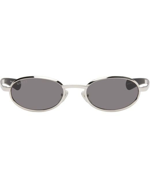 Gucci Black Oval Frame Sunglasses for men