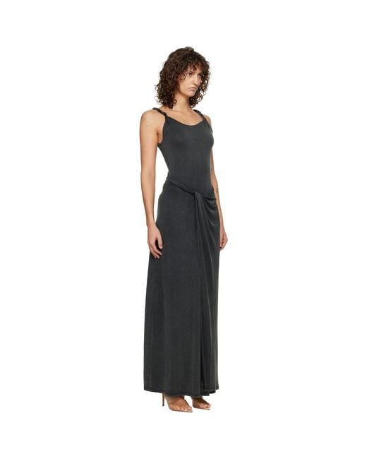 DIESEL Black Jersey Twisted Details Maxi Dress