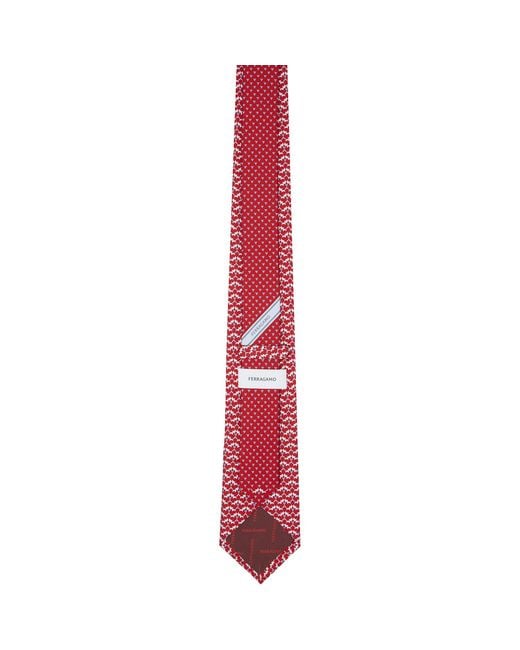 Ferragamo Purple Cat Print Silk Tie for men