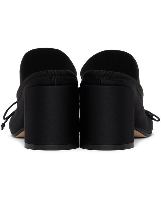 Chaussures à talon bottier de style ballerine noires à bride élastique à logo MM6 by Maison Martin Margiela en coloris Black