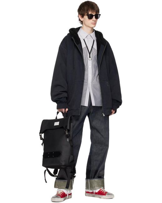 Maison Margiela Black Soft 5ac Flap Backpack for men