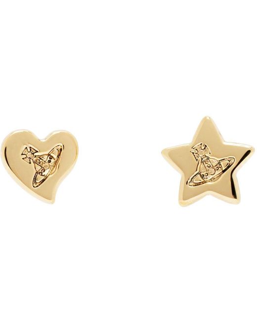 Vivienne Westwood Black Gold Priscilla Earrings