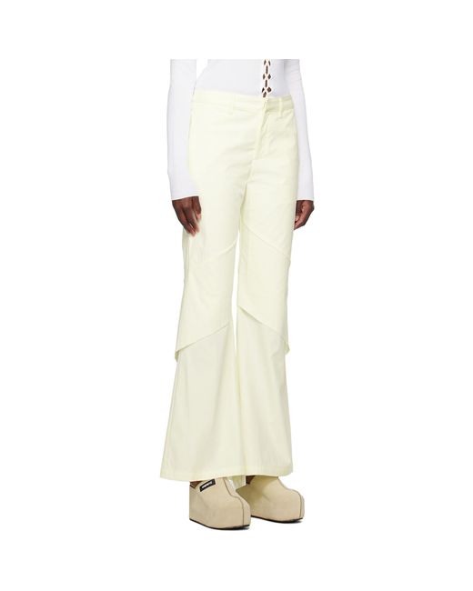 Dion Lee Natural Off-white Drape Trousers