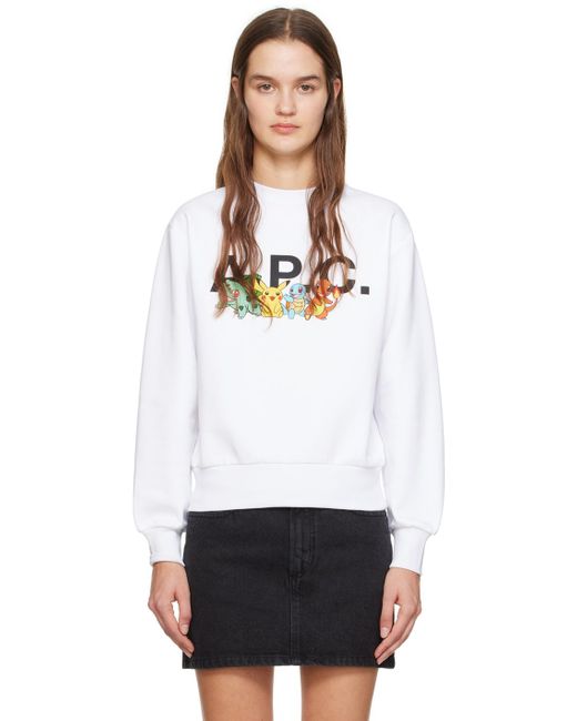 A.P.C. . White 'the Crew' Sweatshirt