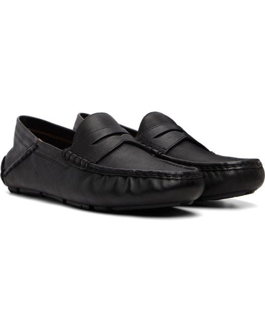 Polo Ralph Lauren Black Anders Leather Driver Loafers for men
