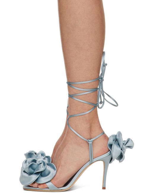Magda Butrym Blue Double Flower Heeled Sandals