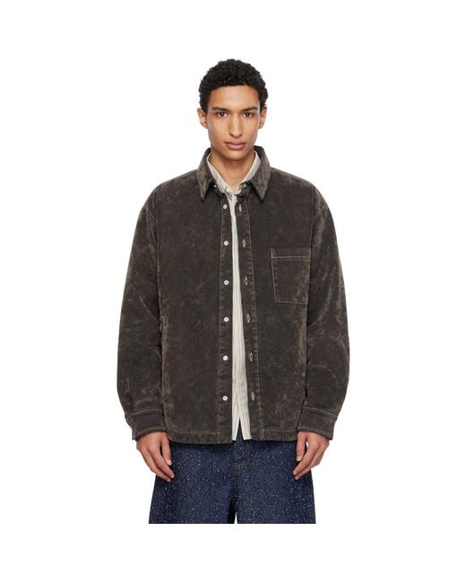 Jacquemus Black Khaki 'The Boulanger' Denim Shirt for men