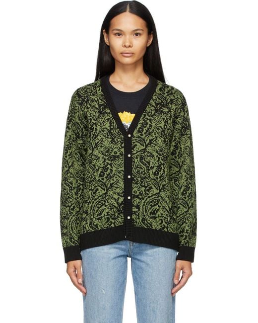 AWAKE NY Paisley Cardigan in Green | Lyst