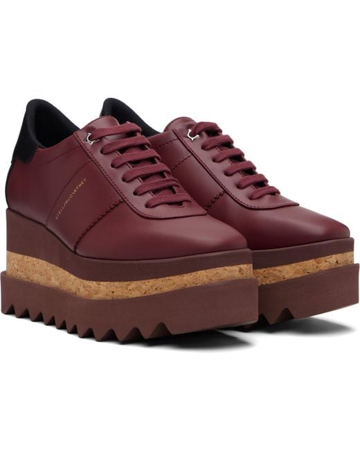 Stella McCartney Red Burgundy Sneak-Elyse Platform Sneakers