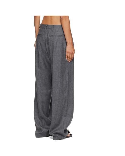 LE17SEPTEMBRE Gray Tuck Tailored Wool Trousers