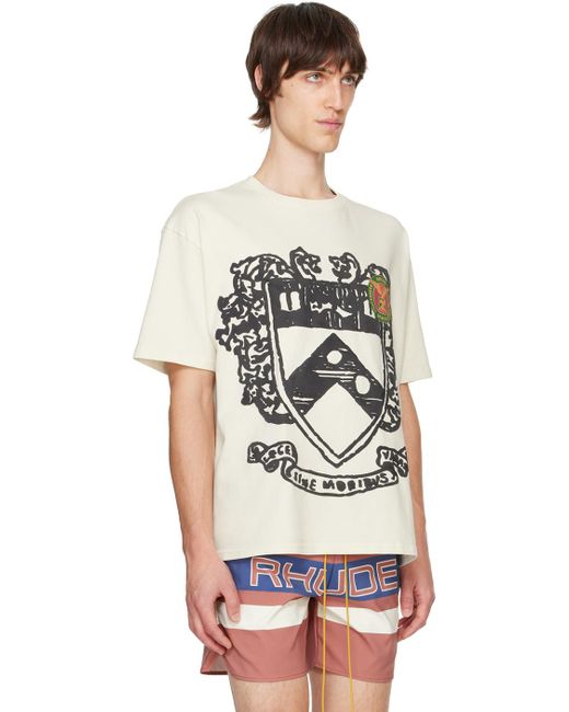 T-Shirt Blanc Cassé À Armoirie Rhude pour homme en coloris Multicolor