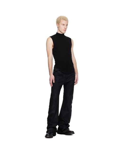 Julius Black Seamed High Neck T-Shirt for men