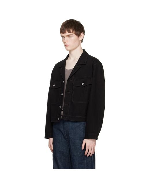 Lemaire Black Trucker Denim Jacket for men
